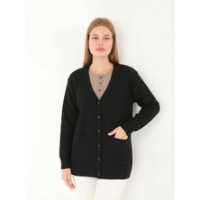 Lanze Anne Düğmeli Dolu Örgü Büyük Beden Triko Hırka 1606