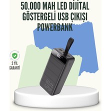 Eco Lounge Yüksek Kapasiteli 50.000 Mah Powerbank – Type-C, Lightning ve Micro USB Uyumlu, Çoklu Cihaz Şarj Özellikli