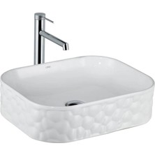 Lena - Tezgah Üstü Porselen Lavabo Parlak Beyaz Outlet - EY-4709-