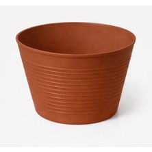 Badem10 (1 Adet) Kahverengi Renk Kırılmaz Esnek Plastik Balkon Saksısı 12 cm Orkide Genel Kullanım Saksı