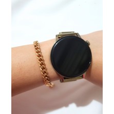 Zarif Seçkiler - Roze Gold Zincir Bileklik Çelik Xuping Güvencesiyle Çelik Kararma Yapmaz Düz Zincir Esmerlere Uygun