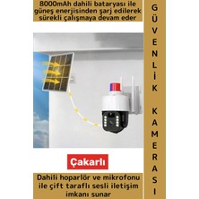 Wintoup Dış Mekan Ofis Iş Yeri Mobil Bildirim Hareket Algı Alarmlı Çakarlı Güneş Enerjili Güvenlik Kamerası