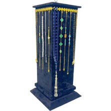 Sezgin Kutu ve Aksesuar Dönerli Bileklik Tesbih ve Takı Standı Siyah Süet