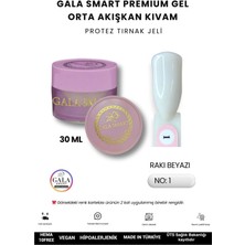 Gala Smart  Orta Akışkan Kıvamlı Gala Protez Tırnak Jeli No:01 Rakı Beyazı - 30 ml
