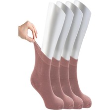 Ozzy Socks Kadın 4 Çift Bambu Lastiksiz Sıkmayan Diabetik Bilek Çorap