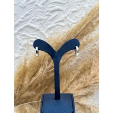 Livora Jewelry 925 Ayar Gümüş Düz Kesim Taşsız Spor Halka Küpe – Minimal Günlük Kadın Küpe