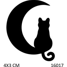 Airbrush Tattoo Ay'da Bir Kedi Yapışkanlı Stencil Süsleme ve Boyama Kalıbı