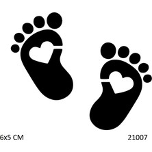 Airbrush Tattoo Kalpli Ayak Izi Yapışkanlı Stencil Süsleme ve Boyama Kalıbı