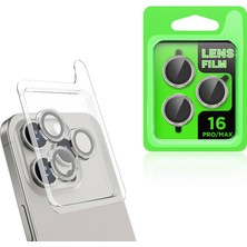 Zore Apple iPhone 16 Pro Max Zprb Cl-07 Kamera Lens Koruyucu-Titanyum-Gri