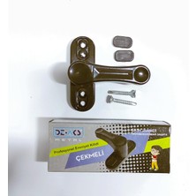 Hepta Collection Pvc Pencere Metal Çekmeli Çocuk Emniyet Mandalı Güvenlik Kilidi (1, Koyu Kahve)