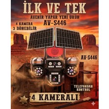 Avenir Avenır AV-S446 4 Kameralı | 3 Motorlu Ptz + 1 Sabit Kamera | Solar | Telefon Kontrol