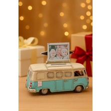Dekoratif Metal Minibüs – Çerçeveli & Kumbaralı Vintage Vosvos Modeli