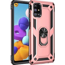 Genel Tedarik Samsung Galaxy M31S Kılıf Sofya Yüzüklü Silikon Kapak - ROSE-(5796) - EMTHBA4784-6574