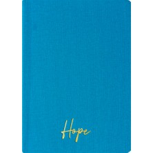 Kum Yayınevi Hope Defter - Keten Sert Kapak - Çizgisiz 192 Sayfa – 15X21,3CM - Turkuaz