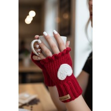 ZA Handmade El Örgüsü Kalpli Eldiven