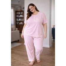 Balis Pijama Battal Pamuklu Rahat Terletmez Şık Büyük Beden Kadın Pijama Takımı