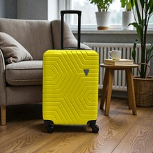 Mevlana Bazaar Abs Dayanıklı Kabin Boy Valiz Sarı