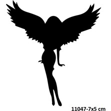 Airbrush Tattoo Kanatlı Kız Stencil Süsleme ve Boyama Kalıbı