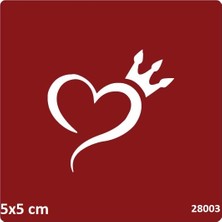 Airbrush Tattoo Kalp ve Taç Yapışkanlı Stencil Süsleme ve Boyama Kalıbı Şablon