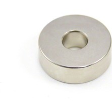 Dünya Magnet Mıknatıs, Çap 25MM x Del.çapı 6mm x Kalınlık 10MM Güçlü Delikli Neodyum Mıknatıs