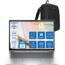 Hp Probook 4 G1I Intel Ultra5 225U 32GB Ddr5 2tb SSD 14 Inch Intel® Grafik Gpu Wuxga (1920X1200) IPS 300NIT Freedos Taşınabilir Bilgisayar D21PFETF14+ZETTAÇANTA