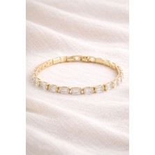 Nora VIP 14 K Baget Taşlı Gold Tennis Bileklik Gold