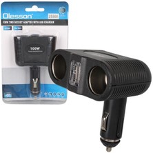 Olesson 1646 12-24V Tek USB Girişli 100W Çiftli Araç Çakmak Çoklayıcı