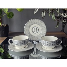 Konyax 12 Parçalık Çay Fincanı Honey Gri