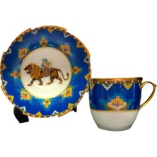 Konyax Leone 4 Parça 2 Kişilik Porselen Türk Kahvesi Fincan Takımı