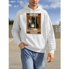 Kahve Çünkü Cinayet Yanlıştır Tasarım Çift Kapüşonlu Üst Kalınlaştırılmış Harajuku Kıyafetler