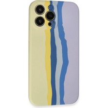 Epilons Newface Iphone 13 Kılıf Ebruli Lansman Silikon - Sarı-Lila