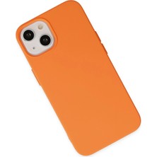 Olinea Newface Iphone 14 Kılıf Nano Içi Kadife Silikon - Turuncu
