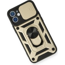 Starseven Newface Iphone 12 Kılıf Pars Lens Yüzüklü Silikon - Gold