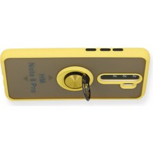 Olinea Newface Redmi Note 8 Kılıf Montreal Yüzüklü Silikon Kapak - Sarı
