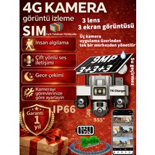 Conio 360° Güvenlik Için 3 Kameralı 9mp Sistem – Güneş Enerjili 3 Ptz Mobil Kontrol Gece Görüşü Hareket Algılama Anında Bildirim