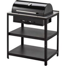 Hobiurun Kömürlü barbekü, paslanmaz çelik-siyah, 86x61 cm