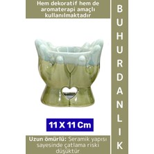 Wintoup Dekoratif Hediye Aromaterapi Meditasyon Tütsülük Çok Şık Seramik El Tasarımlı Buhurdanlık 11 x 11 cm