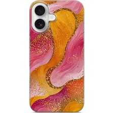 Lelia iPhone 16 Uyumlu Baskılı Şeffaf Telefon Kılıfı | Koleksiyon: Colorwave Flux