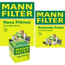 Mann-Filter Toyota Corolla Tüm 1.8 Modeller Vvti / Hybrid Filtre Bakım Seti 2019-2026 3kp Hava+Yağ+Karbonlu