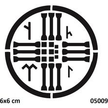 Airbrush Tattoo Eski Türk Sembolleri Gök Tanrı Yapışkanlı Stencil Süsleme ve Boyama Kalıbı