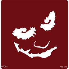 Airbrush Tattoo Joker Kötü Gülüş Yapışkanlı Stencil Süsleme ve Boyama Kalıbı