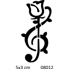 Airbrush Tattoo Müzik ve Gül Yapışkanlı Stencil Süsleme ve Boyama Kalıbı