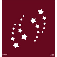 Airbrush Tattoo Küme Yıldız Yapışkanlı Stencil Süsleme ve Boyama Kalıbı