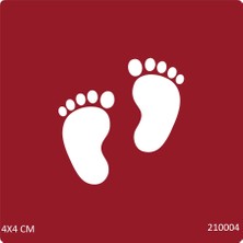 Airbrush Tattoo Bebek Ayağı Yapışkanlı Stencil Süsleme ve Boyama Kalıbı