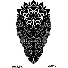 Airbrush Tattoo Korkunç Surat Mandala Yapışkanlı Stencil Süsleme ve Boyama Kalıbı