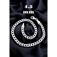 Moda Gümüş 925 Ayar Gümüş 4.5 mm Gurmet Modeli Erkek Gümüş Bileklik