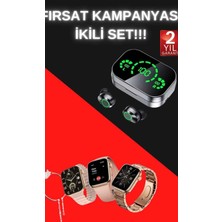 Yeni Nesil Kaliteli Akıllı Saat ve Kablosuz Bluetooth Kulaklık  Yüksek Ses Kaliteli
