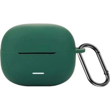 Gpack Xiaomi Redmi Buds 8 Lite Uyumlu Kılıf Mat Kancalı Silikon SF13 Yeşil