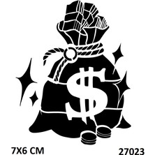 Airbrush Tattoo Hazine Dolar Yapışkanlı Stencil Süsleme ve Boyama Kalıbı