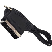 Uydu Alıcısı Av Kablo 3.5 mm Stereo Erkek-Scart Kablo 1.2 Metre Uzun Jack Powermaster